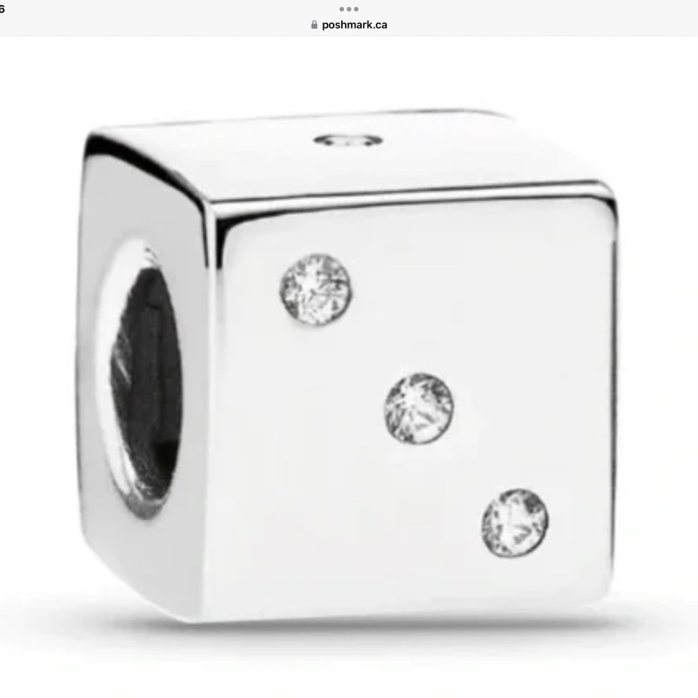 Pandora Dice charm with CZ stones